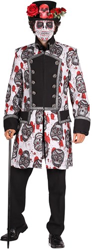 Halloween Heren Jas Mexican Skull Black/White