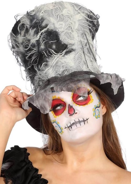 Halloween Hoge Hoed Grijs (1)