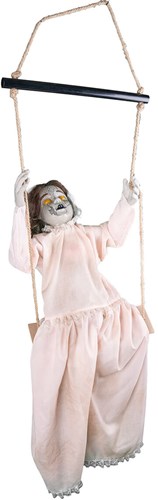 Hangdeco Meisje Sarah op Schommel + Beweging - 63cm