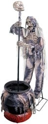 Deco Halloween Skeleton Roerend in Ketel - 190cm