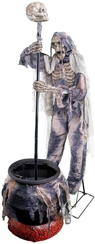 Deco Halloween Skeleton Roerend in Ketel - 190cm