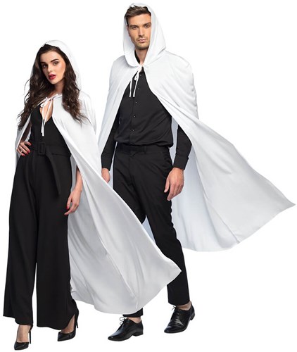 Cape Wit met Capuchon -180cm 