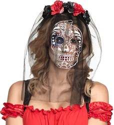 Diadeem La Calavera met Sluier (Day of the Dead)