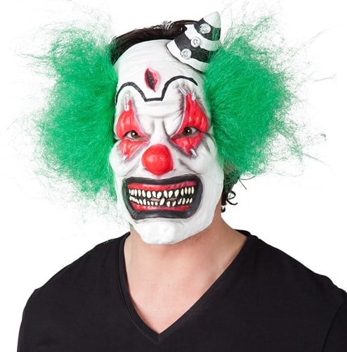 Masker Enge Clown met Groen Haar