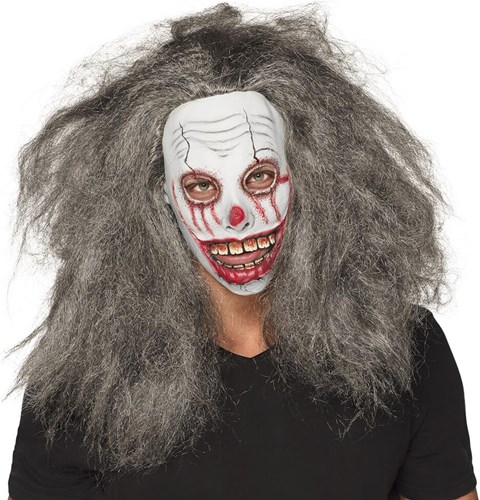 Zombie Clownsmasker met Haar (Latex)