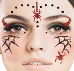 Gezicht Stickers Halloween Spinnen