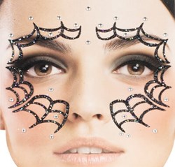 Gezicht Stickers Halloween Spinnenweb