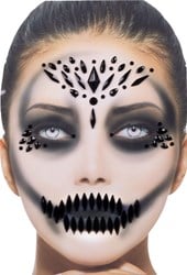 Gezicht Stickers Halloween Queen Black Luxe