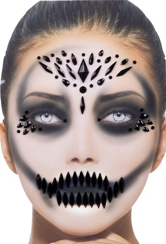 Gezicht Stickers Halloween Queen Black Luxe