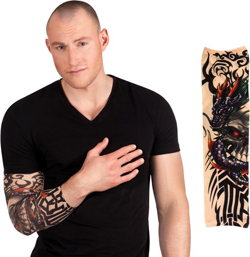 Dragon Skull Tattoo Mouw