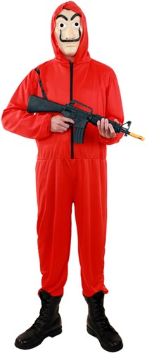 Rode Overall met Capuchon - La Casa de Papel