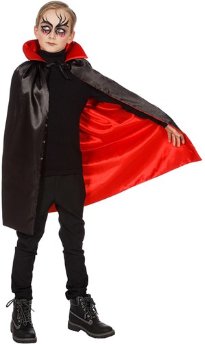 Cape Dracula Rood-Zwart voor kinderen