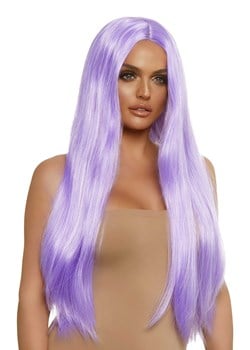 Paarse Luxe Pruik Lang Stijl Haar
