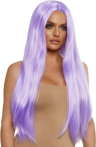 Paarse Luxe Pruik Lang Stijl Haar