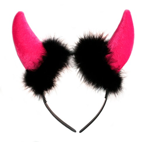 Tiara Duivelsoren Pink (met marabou)