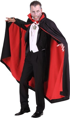 Luxe Dracula Cape Zwart/Rood