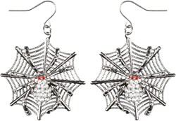 Oorbellen Ruby Spin op Web (met diamantjes)