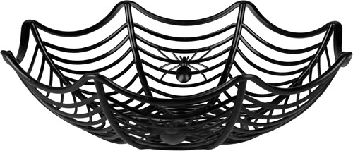 Halloween Spinnenweb Mand met Spinnen (27cm)
