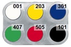Water Make-up Palet 6 Kleuren Grimas (2,5ml)