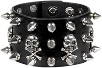 Armband Doodshoofden met Spikes