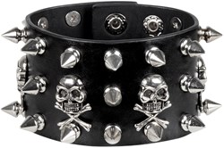 Armband Doodshoofden met Spikes
