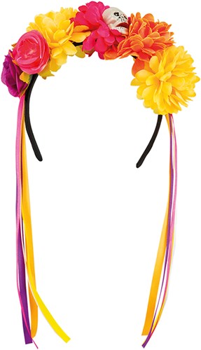 Day of the Dead Diadeem La Pelona (met doodshoofdje)