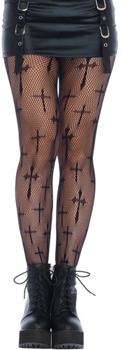 Zwarte Netpanty met Kruizen