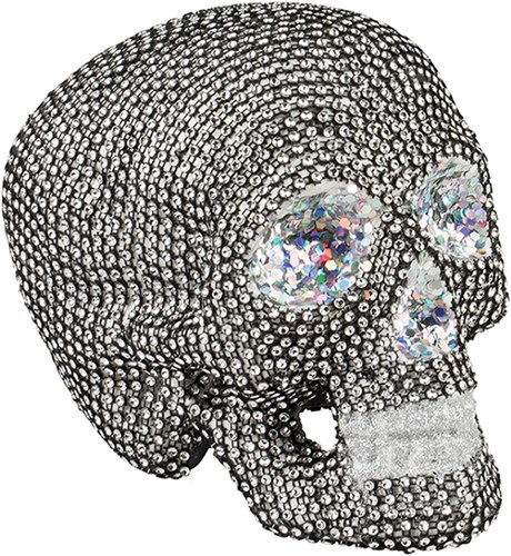 Doodshoofd met Strass steentjes (19cm bij 15cm)