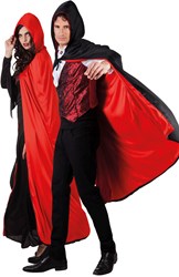Cape Zwart/Rood met Capuchon (170cm)