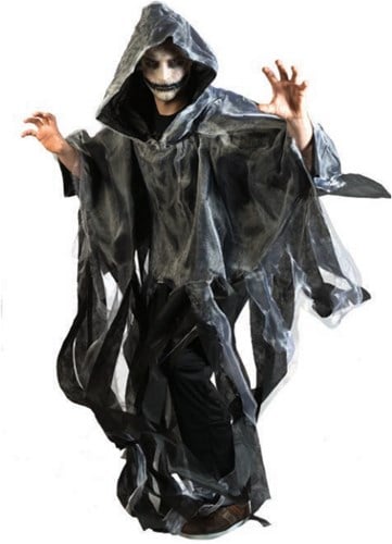 Halloween Cape Grijs (met stroken)