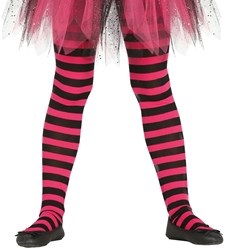 Pink en Zwarte Gestreepte Kinderpanty