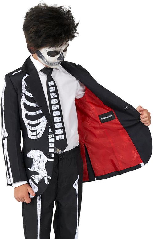 Kinderkostuum Suitmeister Skeleton Grunge Black (binnenkant colbert)